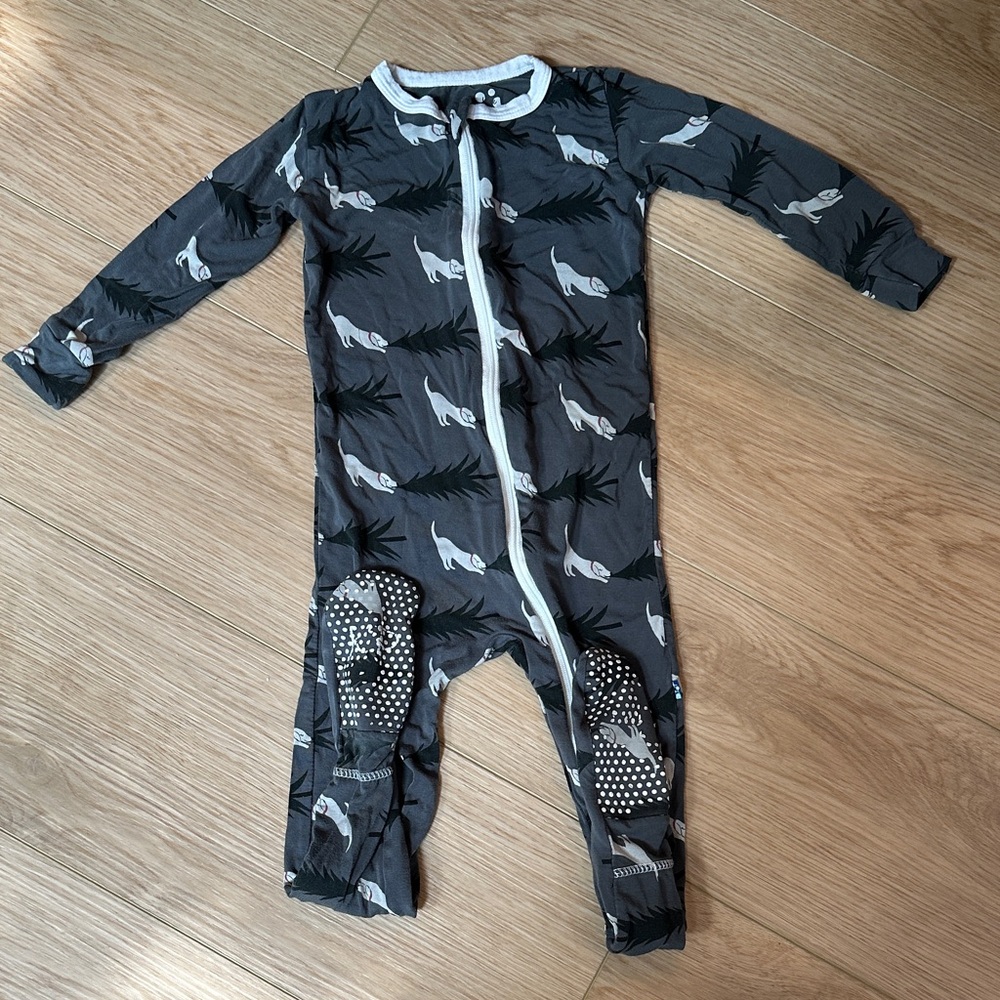 Kickee Pants Christmas Tree Drag Print Footie Pajamas